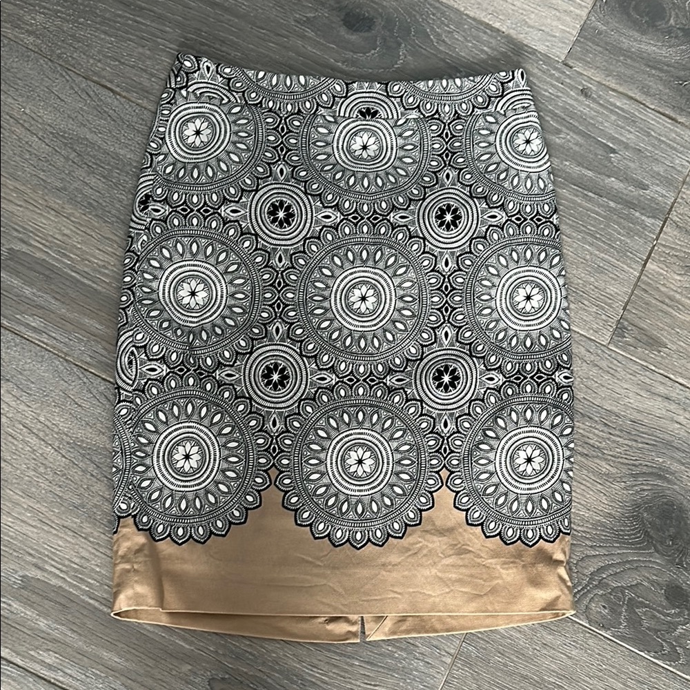 The Limited Black and White Embellished Pencil Skirt